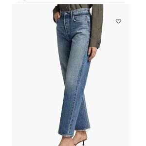 AGOLDE Fran High Rise Straight Leg Denim Jeans Womens Button Fly Sz 25